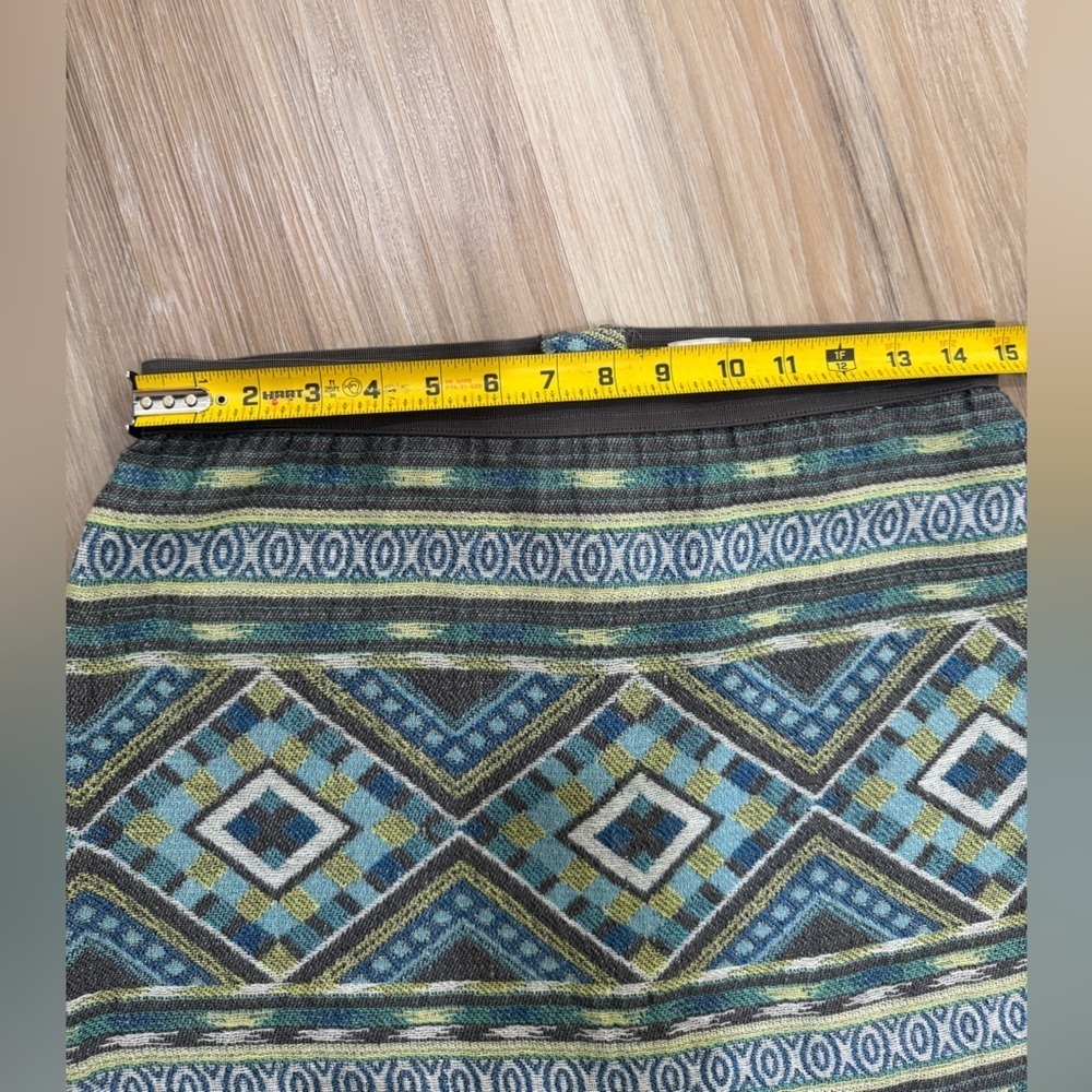 American Eagle Size 4 Outfitters Geometric Pencil Skirt in Blue and Green - Picture 6 of 6